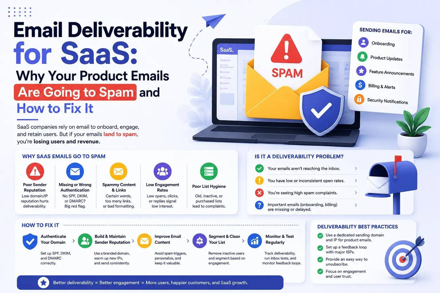 Cover image for Email Deliverability for SaaS: Why Your Product Emails Are Going to Spam and How to Fix It